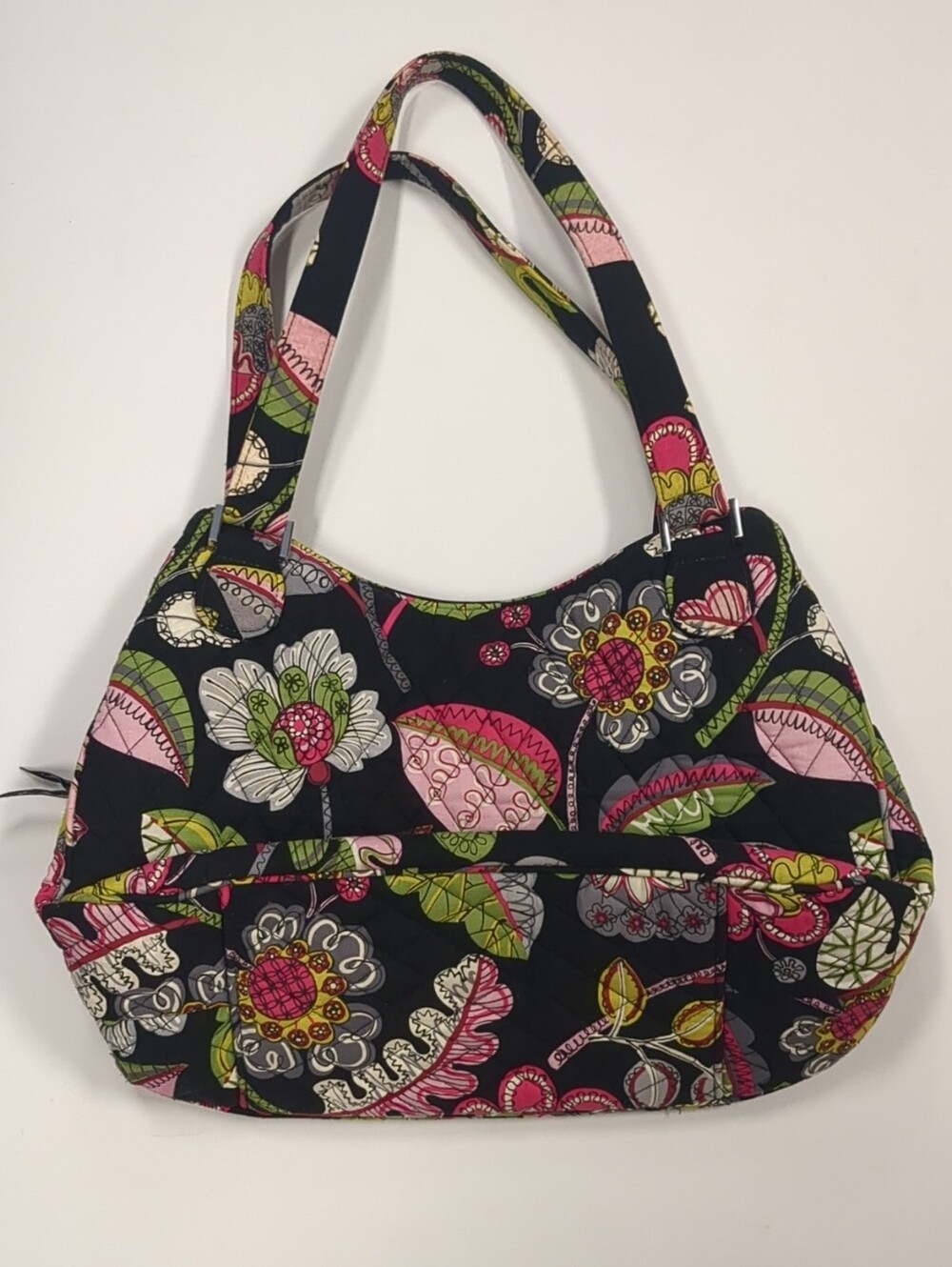 Vera Bradley Black Floral Quilted Shoulder Bag